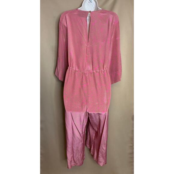 No 6 Store Tan with Hot Pink Dots Ida Jumpsuit 1 Small - Picture 11 of 15